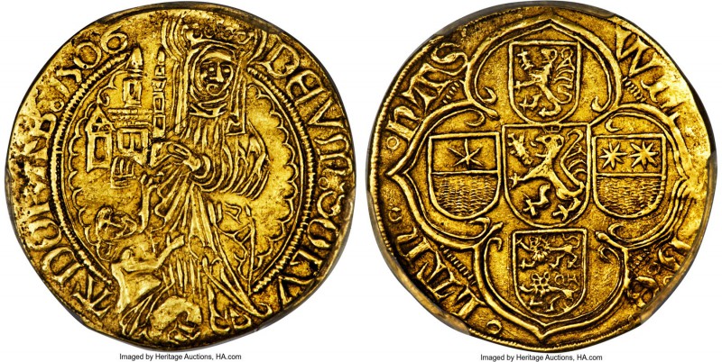 Hesse-Cassel. Wilhelm II (1493-1509) Goldgulden 1506 AU58+ PCGS, Fr-1235. Of exc...