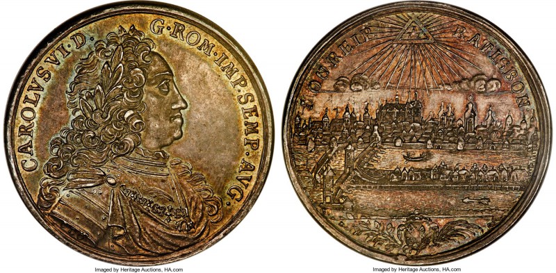 Regensburg. Free City Taler ND (c. 1740) MS63 NGC, KM258, Dav-2613. With the nam...