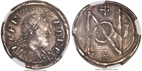 Kings of Wessex. Ælfred the Great (871-899) Penny ND AU55 NGC, London mint, S-1061, N-644. 1.52gm. London Monogram type. ÆLFR ED REX, diademed bust ri...