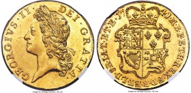 George II gold 5 Guineas 1741/38 MS64 S NGC, KM571.1, S-3663A. The most outstanding 5 Guineas, simply unmatched in its level of preservation. This imm...