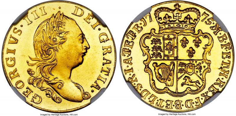 George III gold Proof Pattern 1/2 Guinea 1775 PR63 NGC, S-3733, W&R-129 (R3). By...