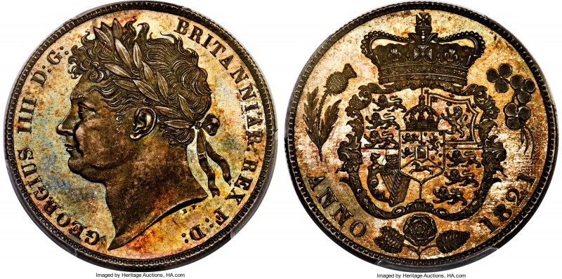 George IV Proof 1/2 Crown 1821 PR67 PCGS, KM676, S-3807, ESC-2361. The single-fi...