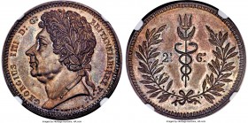 George IV silver Proof Pattern 1/2 Crown ND (c. 1824-1825) PR65 NGC, ESC-2392 (R7). By W. Binfield. A pattern so rare as to be almost unknown, with on...