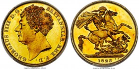 George IV gold Proof 2 Pounds 1823 PR63+ Cameo PCGS, KM690, S-3798, W&R-218 (R3). J.B.M. below truncation. A one-year type, the first currency 2-Pound...