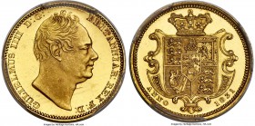 William IV gold Proof 1/2 Sovereign 1831 PR64+ Deep Cameo PCGS, KM716, S-3830, W&R-267 (R3). Plain edge. A terrific Deep Cameo example of this gold Pr...