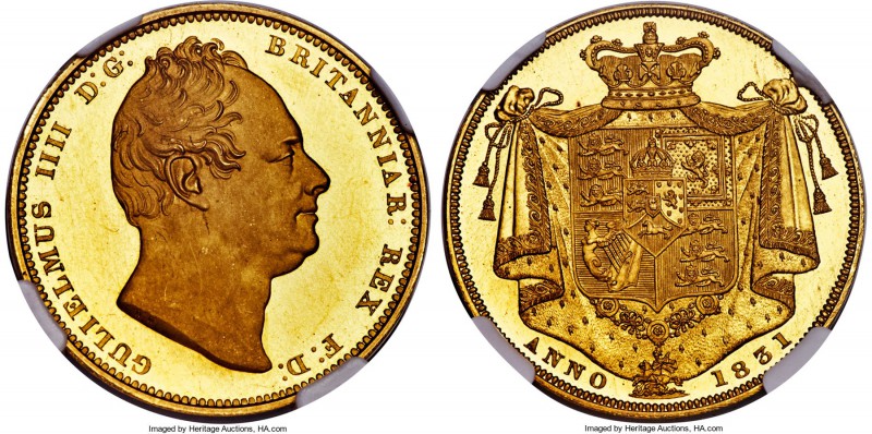 William IV gold Proof 2 Pounds 1831 PR64 Ultra Cameo NGC, KM718, S-3328, W&R-258...