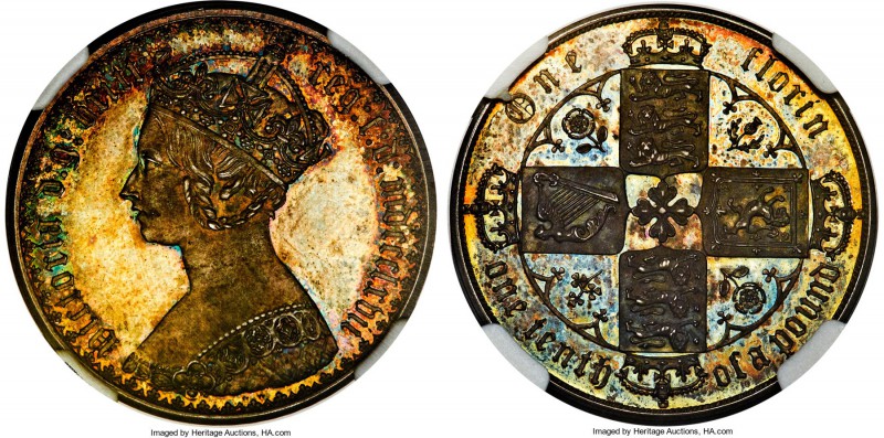Victoria Proof "Gothic" Florin 1867 PR66 NGC, ESC-2864 (R5). Plain edge. Victori...