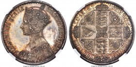 Victoria Proof "Gothic" Crown 1847 PR64 NGC, KM744, S-3883, ESC-2571. UN DECIMO on edge. By William Wyon. Arguably one of the most popular British coi...