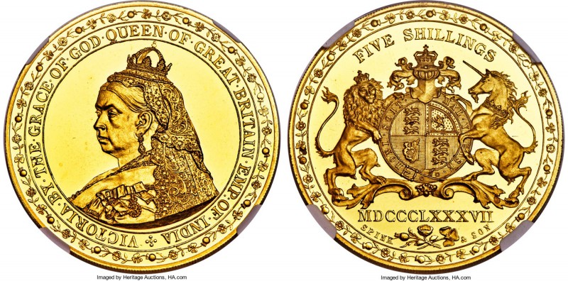 Victoria gold Proof Pattern Crown 1887 PR65 Ultra Cameo NGC, ESC-2678 (6 struck)...
