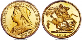 Victoria gold Proof Sovereign 1893 PR67 Deep Cameo PCGS, KM785, S-3874. At almost the peak of perfection! Of 170 examples of this type graded by eithe...