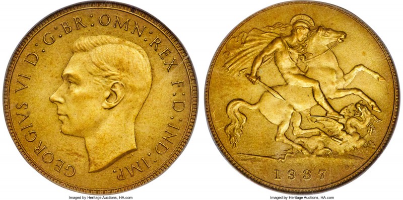 George VI gold Matte Proof 1/2 Sovereign 1937 PR64 PCGS, KM858, S-4077, W&R-443 ...