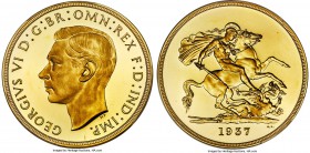 George VI gold Proof 5 Pounds 1937 PR66 Deep Cameo PCGS, KM861, S-4074. Of the original 5,500 Proof 5 Pounds produced in 1937, 773 have been graded by...