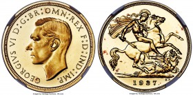 George VI 4-Piece Certified gold Proof Set 1937 NGC, 1) 1/2 Sovereign - PR65 S, KM858, S-4077 2) Sovereign - PR64 S, KM859, S-4076 3) 2 Pounds - PR65,...