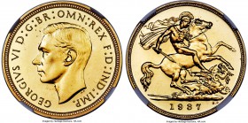 George VI 4-Piece Certified gold Proof Set 1937 NGC, 1) 1/2 Sovereign - PR64+, KM858, S-4077 2) Sovereign - PR66 Cameo, KM859, S-4076 3) 2 Pounds - PR...