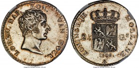 Kingdom of Holland. Louis Napoleon 2-1/2 Gulden 1808 MS61 NGC, KM32, Dav-229. Struck during the brief period of Napoleonic rule in Holland where Napol...