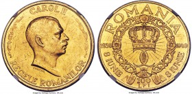 Carol II gold 100 Lei 1940 MS60 NGC, Bucharest mint, KM-XM12, Fr-19, Stamb-111. Uncircled bust variety. An impressive production to commemorate the 10...