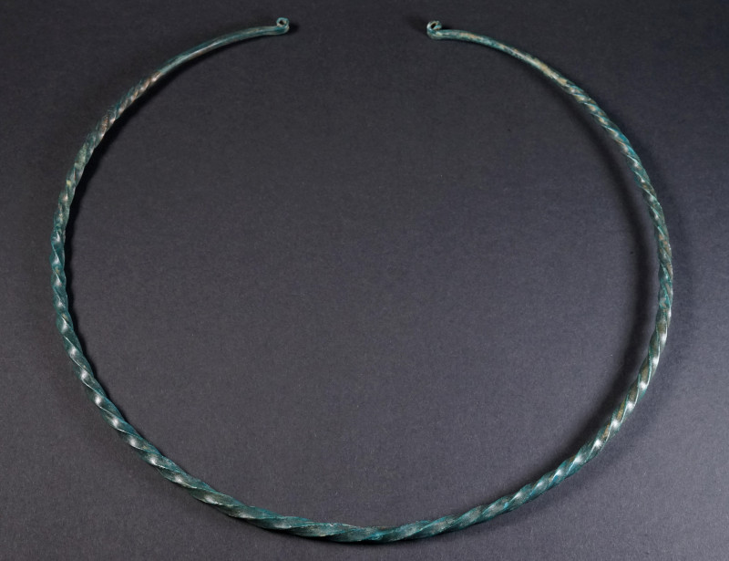 A LARGE EUROPEAN LATE BRONZE AGE TWISTED TORQUE Circa 10th-8th century BC. Large...