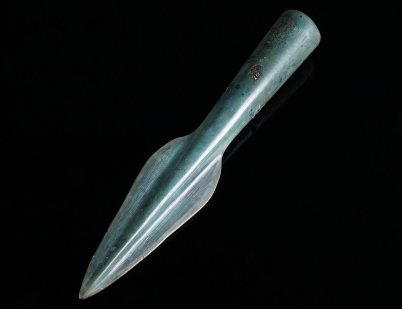 A EUROPEAN LATE BRONZE AGE SPEAR HEAD Circa 12th-9th century BC. A fine example ...