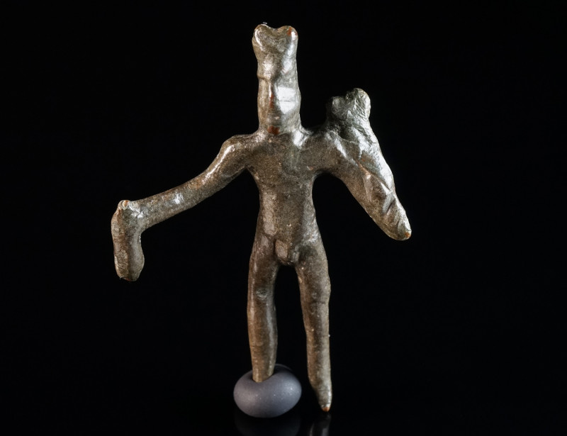 A ROMANO-CELTIC BRONZE STATUETTE OF MERCURY Circa 1st-2nd century AD. Mercury is...