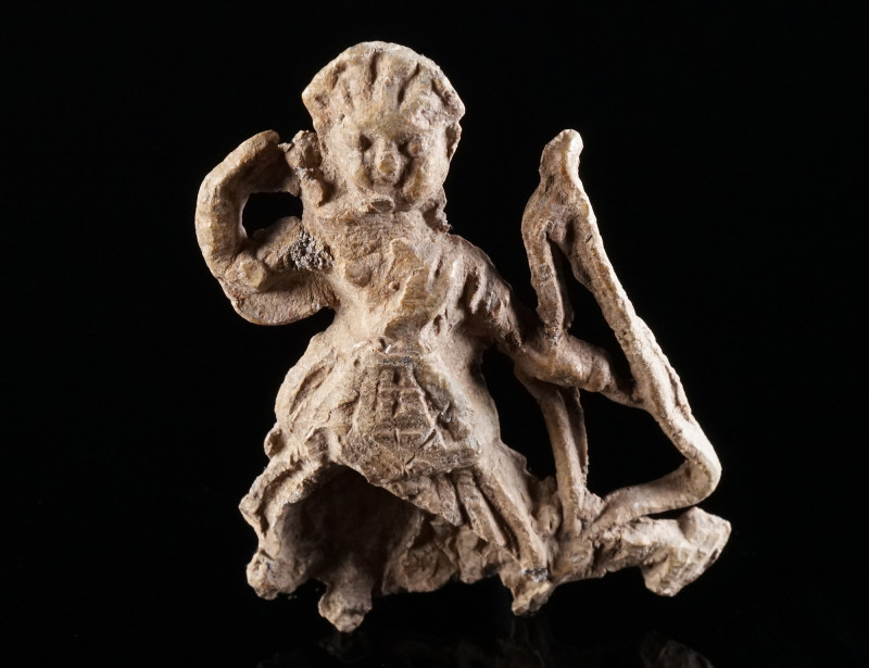 A ROMAN LEAD STATUETTE OF DIANA/ARTEMIS Circa 2nd-3rd century AD. The draped god...