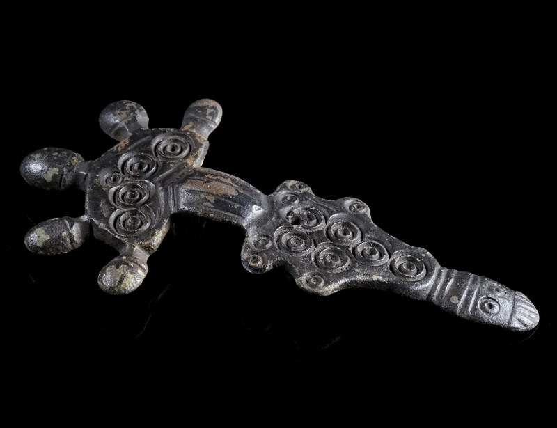 A LARGE MIGRATION PERIOD BRONZE BROOCH Circa 6th-7th century AD. So-called 'Slav...