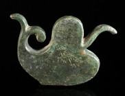 A ROMAN BRONZE APPLIQUE IN THE FORM OF AN IVY LEAF Circa 1st-3rd century AD. Solid applique in the shape of a curved ivy leaf. L 39 mm

Austrian priva...