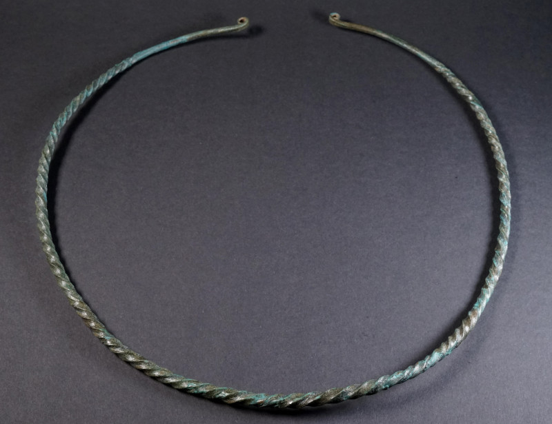 A VERY LARGE EUROPEAN LATE BRONZE AGE TWISTED TORQUE Circa 10th-8th century BC. ...