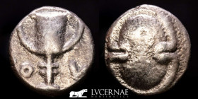 Boeotia Silver Silver Obol 0.81 g. 9 mm. Thebes 395-340 B.C. gVF