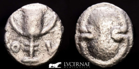 Boeotia Silver Silver Obol 0.71 g. 9 mm. Thebes 395-340 B.C. gVF