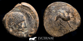 Castulo Bronze As 14.46 g. 29 mm. Castulo 180 B.C. Very fine