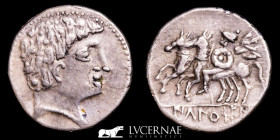 Icalcuscen bronze Denarius 4,05 g. 18 mm. Iniesta (Cuenca) 120-20 BC. Good very fine (MBC+)