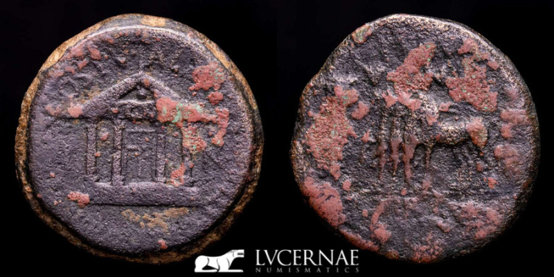 Roman Empire - Augustus (27 B.C. - 14 A.D.) bronze semis (6,00 g. 20 mm.) minted...