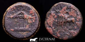 Augustus Bronze Semis 6,00 g. 20 mm. Cartagonova 27 BC-14 AD. VF