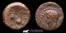 Augustus Æ Bronze Semis 4.73 g. 19 mm. Julia Traducta 27BC-14AD gVF