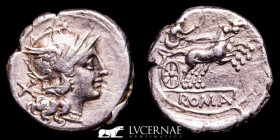 Anonymous Silver Denarius 3,58 g., 18 mm. Rome 157-156 B.C. gVF