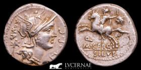 M. Sergius Silus Silver Denarius 3,89 g. 17 mm. Rome 116/5 B.C. Good very fine