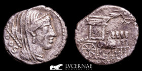 L. Rubrius Dossenus Silver Denarius 3,58 g. 18 mm. Rome 87 A.D. Good very fine