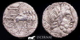 L. Rubrius Dossenus Silver Denarius 3.82 g. 17 mm. Rome 87 A.D. Good very fine (MBC)