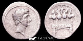 Augustus Silver Denarius 3,52 g. 20 mm. Roma 27 B.C.- 14 A.D GVF