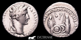 Augustus Silver Denarius 3.68 g. 18 mm. Lugdunum 2 B.C.- 4 A.D. Good very fine