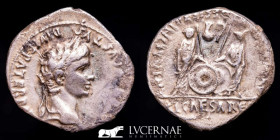 Augustus Silver Denarius 3.38 g. 20 mm. Lugdunum 2 B.C.- 4 A.D. Good fine
