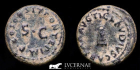 Claudius I Bronze Quadrans 3.51 g.,17 mm. Rome 41 AD gVF
