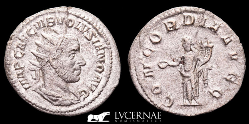 Roman Empire - Volusian (AD 251-253). Silver antoninianus (3,17 g., 23 mm.). Rom...