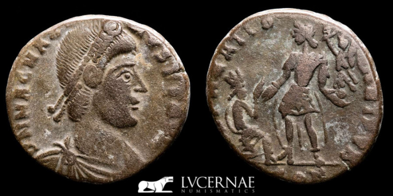 Roman Empire - Magnus Maximus, bronze maiorina (5.19 g. 22 mm), from Arles mint....