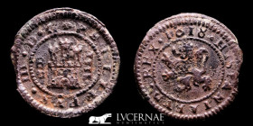 Felipe III (1598-1621) bronze 4 Maravedis 2.76 g. 21 mm. Segovia 1618 gVF