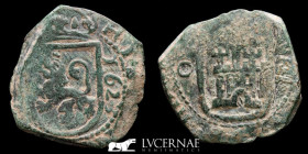 Felipe IV (1621-1665) bronze 8 maravedis 5.50 g. 22 mm. Cuenca 1623 gVF