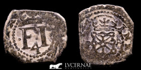 Felipe IV Bronze 4 cornados 3.60 g. 19 mm. Pamplona 1624 VF