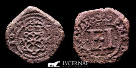 Felipe IV Bronze 4 cornados 4.82 g. 21 mm. Pamplona 1624 Good very fine