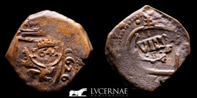Felipe IV (1621-1665) Copper 8 Maravedis 5.40 g., 23 mm. Seville 1626-1641 VF