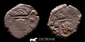 Carlos II - (1665-1700) Bronce 2 maravedis 6.94 g. 21 mm. Linares SL 1699 VF